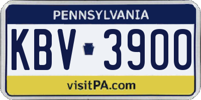 PA license plate KBV3900