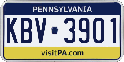 PA license plate KBV3901