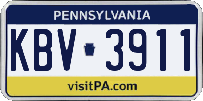 PA license plate KBV3911