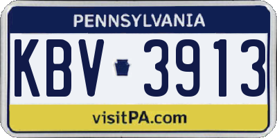 PA license plate KBV3913