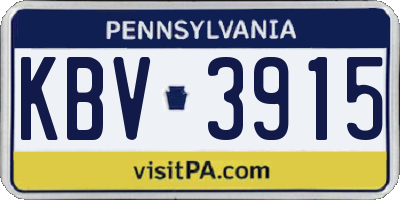 PA license plate KBV3915