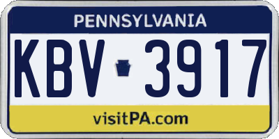 PA license plate KBV3917