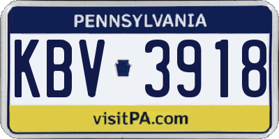 PA license plate KBV3918