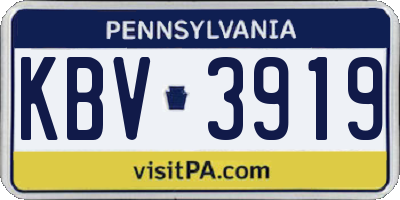 PA license plate KBV3919