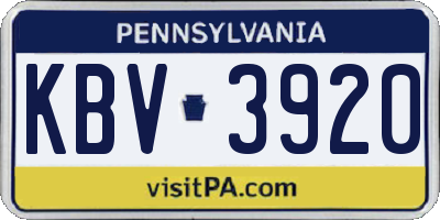 PA license plate KBV3920