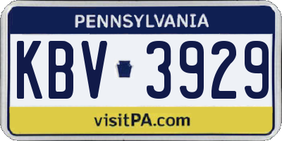 PA license plate KBV3929