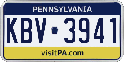 PA license plate KBV3941
