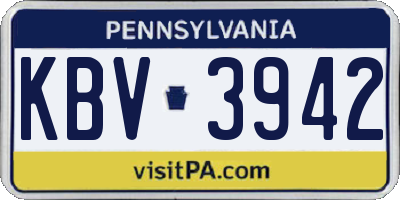 PA license plate KBV3942