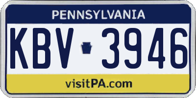 PA license plate KBV3946