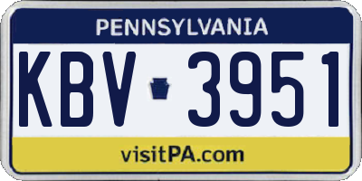 PA license plate KBV3951