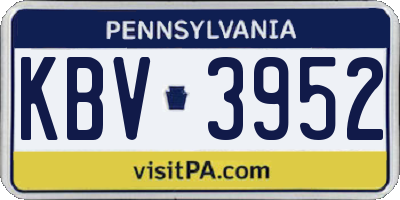 PA license plate KBV3952