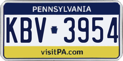 PA license plate KBV3954