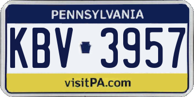 PA license plate KBV3957