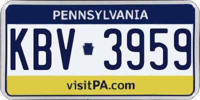 PA license plate KBV3959
