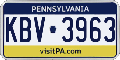 PA license plate KBV3963