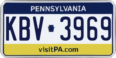 PA license plate KBV3969