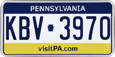 PA license plate KBV3970