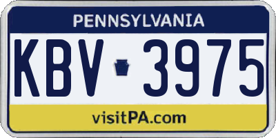 PA license plate KBV3975