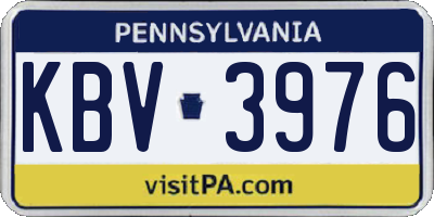 PA license plate KBV3976