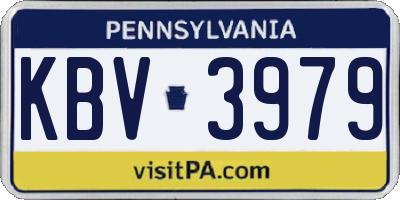 PA license plate KBV3979