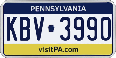 PA license plate KBV3990