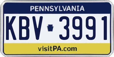 PA license plate KBV3991