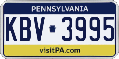 PA license plate KBV3995