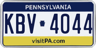 PA license plate KBV4044