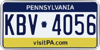 PA license plate KBV4056