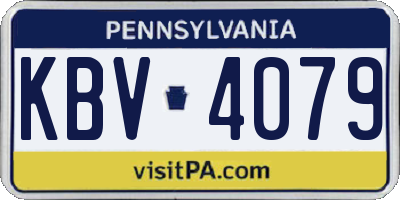 PA license plate KBV4079