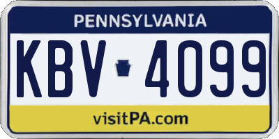 PA license plate KBV4099