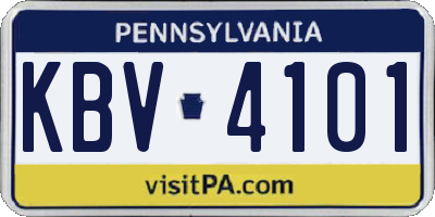 PA license plate KBV4101