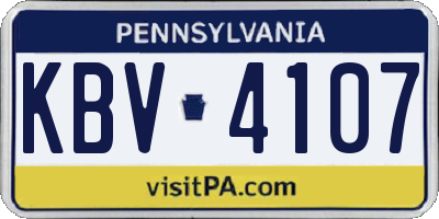 PA license plate KBV4107
