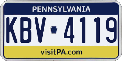 PA license plate KBV4119