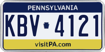 PA license plate KBV4121