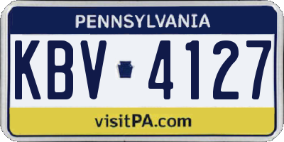 PA license plate KBV4127