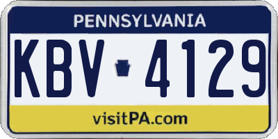 PA license plate KBV4129