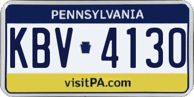 PA license plate KBV4130