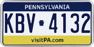 PA license plate KBV4132