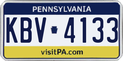 PA license plate KBV4133