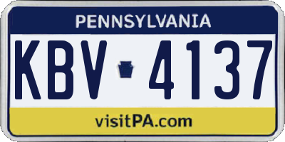 PA license plate KBV4137
