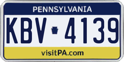 PA license plate KBV4139