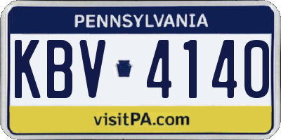 PA license plate KBV4140