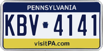 PA license plate KBV4141