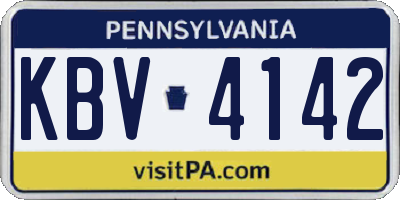 PA license plate KBV4142