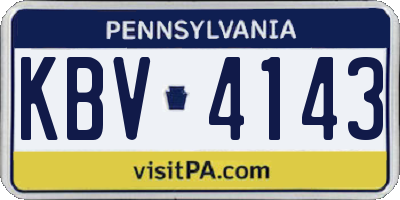 PA license plate KBV4143