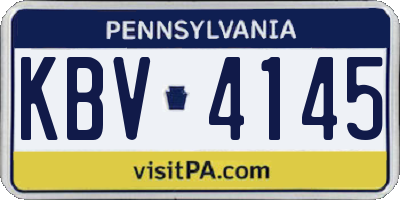 PA license plate KBV4145