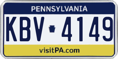 PA license plate KBV4149