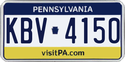 PA license plate KBV4150