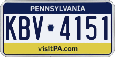 PA license plate KBV4151